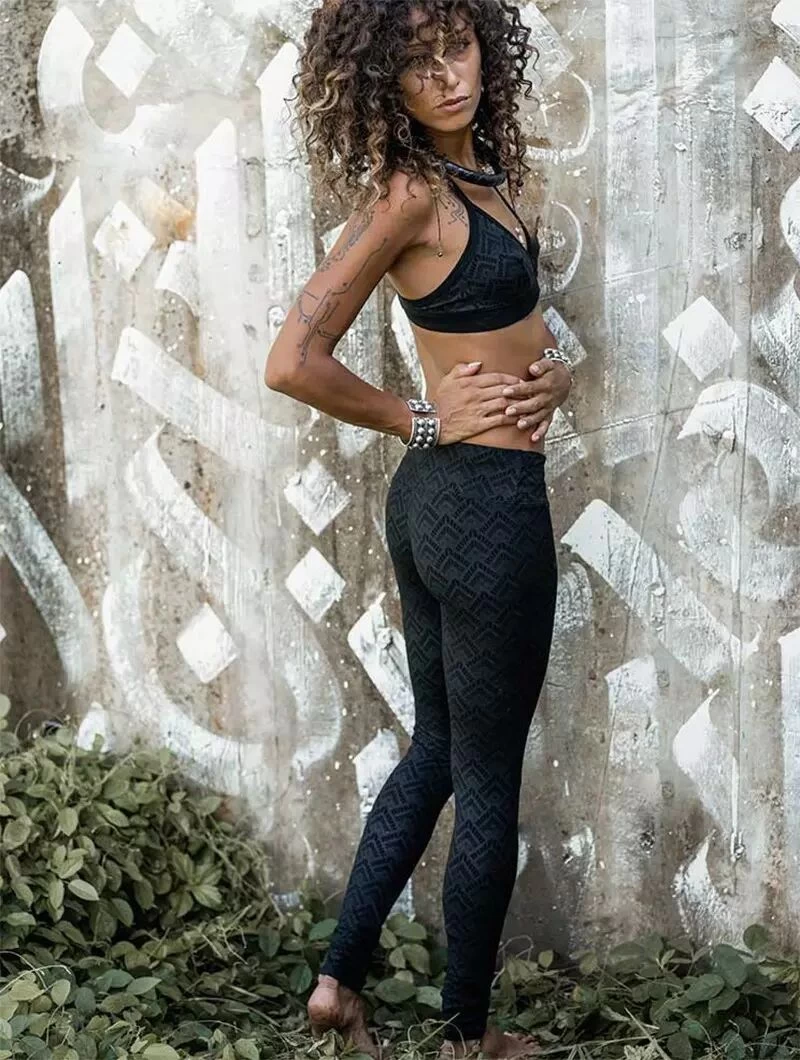 Legging Long Imprimé "Hatha Longma", Noir 5 Legging Long Imprimé "Hatha Longma", Noir – Image 5