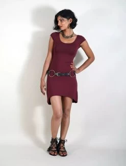 Robe Manches Courtes "Layläa", Bordeaux -Magasin De Vêtements Pour Femmes p image 320980 grande