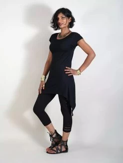 Legging 3/4 Ajouré "Niram", Noir -Magasin De Vêtements Pour Femmes p image 321165 grande