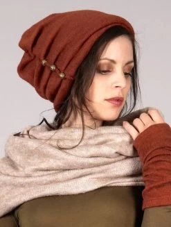 Bonnet à Perle "Aslany", Terre De Sienne