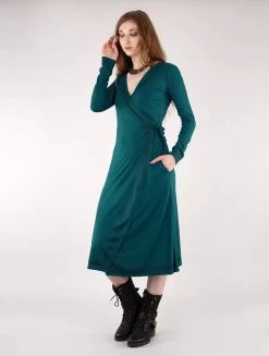 2en1 Gilet/Robe Midi à Manches Longues "Irwaen Indie", Bleu Pétrole -Magasin De Vêtements Pour Femmes p image 326968 grande