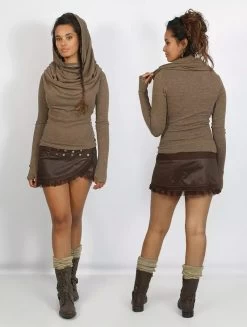 Pull Col Bénitier "Kali", Beige -Magasin De Vêtements Pour Femmes p image 327351 grande