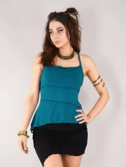 Débardeur à Bretelle "Senuri", Bleu Pétrole