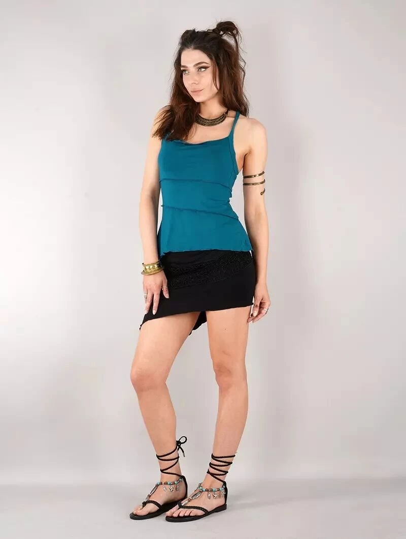 Débardeur à Bretelle "Senuri", Bleu Pétrole 3 Débardeur à Bretelle "Senuri", Bleu Pétrole – Image 3