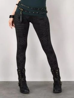 Legging Long Imprimés "Freedom", Noir