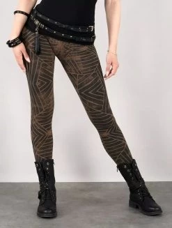 Legging Long Imprimé "Freedom", Marron