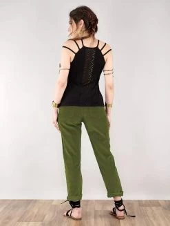 Pantalon En Velours Côtelé "Ottarah", Vert Kaki -Magasin De Vêtements Pour Femmes p image 330703 grande