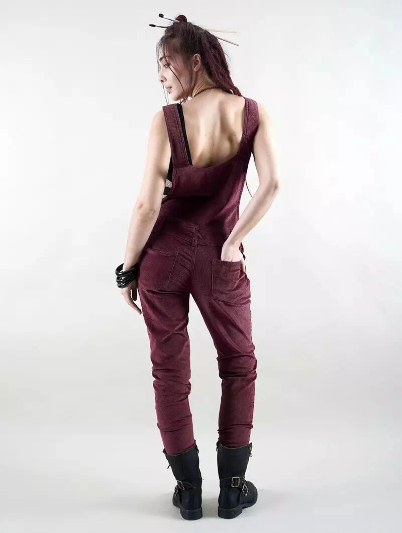 Salopette Velours Côtelé "Arawat", Bordeaux 2 Salopette Velours Côtelé "Arawat", Bordeaux – Image 2