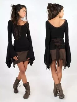 Pull à Manches évasées "Eo-Kimö", Noir Et Marron 9 Pull à Manches évasées "Eo-Kimö", Noir Et Marron -Magasin De Vêtements Pour Femmes p image 330903 grande