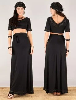 Robe Longue 3en1 Imprimée "Zalya Anazra", Noir -Magasin De Vêtements Pour Femmes p image 332067 grande
