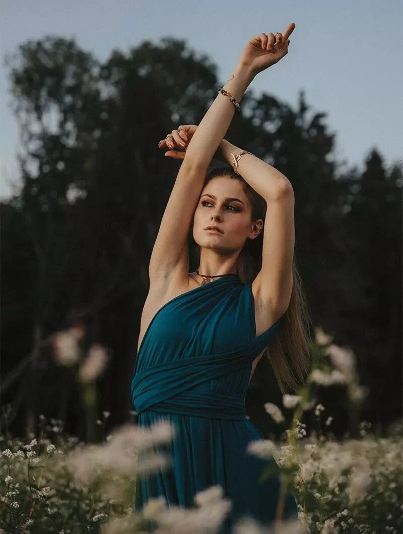 Robe Courte Infinity "Wakiza", Bleu Pétrole 6 Robe Courte Infinity "Wakiza", Bleu Pétrole – Image 6