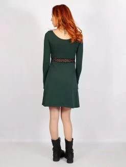 Robe Patineuse Avec Crochet "Nymphea", Noir & Vert Canard -Magasin De Vêtements Pour Femmes p image 333107 grande