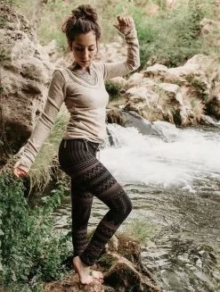 Legging Long Imprimé "Rinji Aztec", Noir Et Marron -Magasin De Vêtements Pour Femmes p image 333442 grande