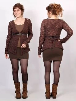 Jupe Courte Avec Détail Plissé "Eellaï", Marron -Magasin De Vêtements Pour Femmes p image 334423 grande