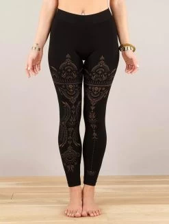 Legging Long Imprimé "Rinji Zohraa", Noir