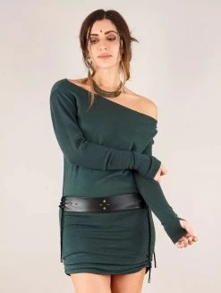 Robe Pull à Manches Chauve-souris "Kayäaz", Bleu Pétrole Foncé -Magasin De Vêtements Pour Femmes p image 335551 grande