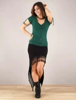 Top Manches Courtes "Tsukino", Vert Canard 7 Top Manches Courtes "Tsukino", Vert Canard -Magasin De Vêtements Pour Femmes p image 335792 grande