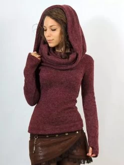 Pull à Gros Col "Mantra", Bordeaux 6 Pull à Gros Col "Mantra", Bordeaux -Magasin De Vêtements Pour Femmes p image 337062 grande