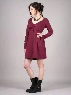 Robe Boutonnée "Heldaria", Bordeaux -Magasin De Vêtements Pour Femmes p image 337231 grande