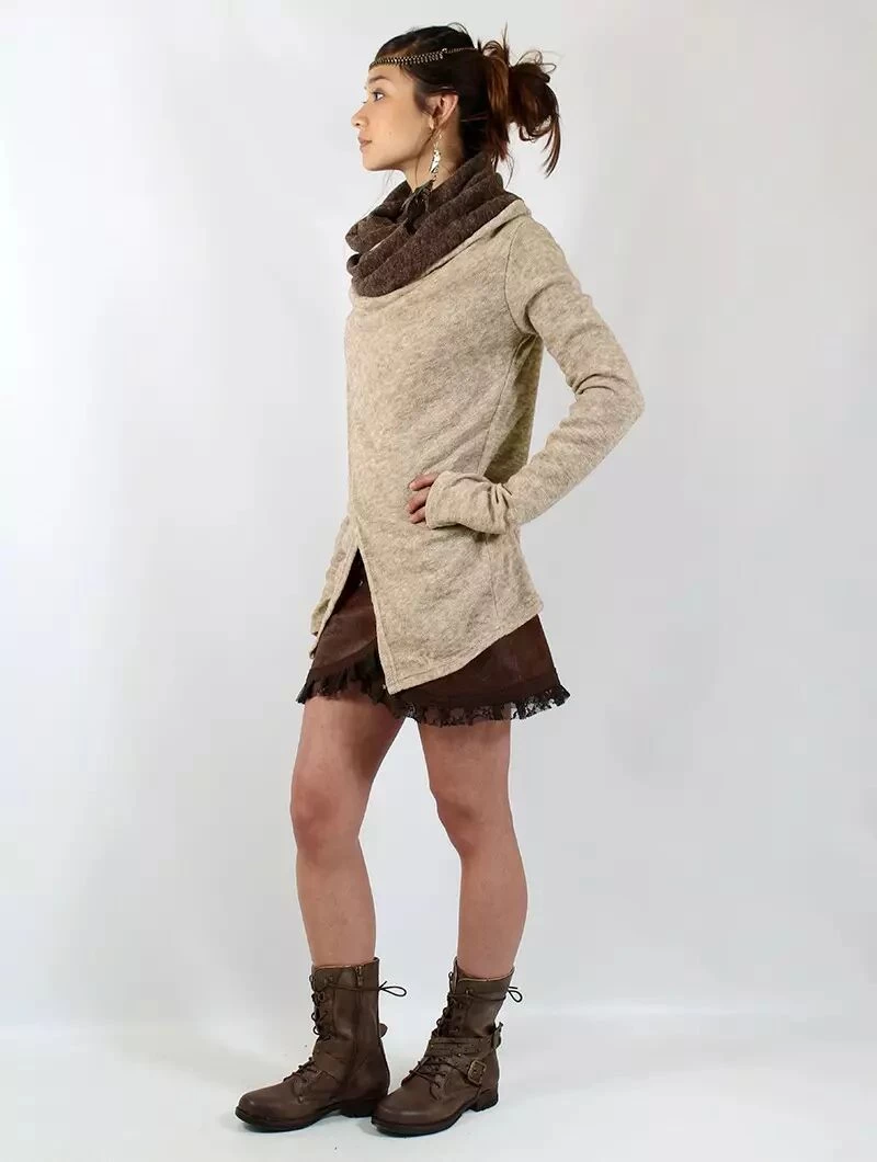 Gilet "Adrika", Beige Et Marron 4 Gilet "Adrika", Beige Et Marron – Image 4