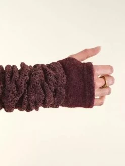 Longues Mitaines En Crochet "Yüm", Bordeaux -Magasin De Vêtements Pour Femmes p image 337828 grande