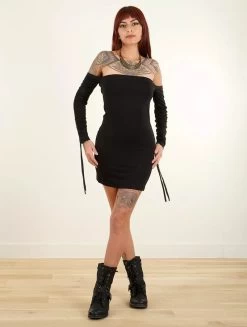 Robe Tube Courte Manches Longues épaules Dénudées "Swanee", Noir 5 Robe Tube Courte Manches Longues épaules Dénudées "Swanee", Noir -Magasin De Vêtements Pour Femmes p image 338155 grande