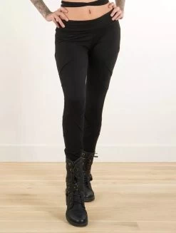Legging Long En Patchwork "Nyepi", Noir