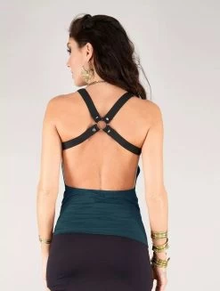 Débardeur "Katniss", Bleu Pétrole