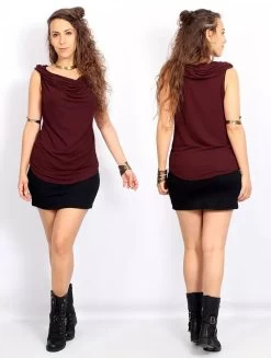 Top Sans Manches à Col Bénitier "Nephilim", Bordeaux 15 Top Sans Manches à Col Bénitier "Nephilim", Bordeaux -Magasin De Vêtements Pour Femmes p image 339171 grande
