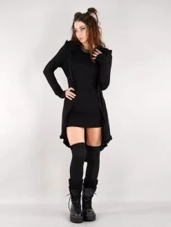 Gilet Long Avec Laçage Dans Le Dos "Dryadalis", Noir -Magasin De Vêtements Pour Femmes p image 339528 grande