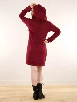 Robe Sweat Imprimée à Col Capuche "Numendil Zohraa", Bordeaux -Magasin De Vêtements Pour Femmes p image 340131 grande