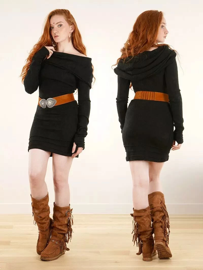 Robe Pull "Chryzalide", Noir 5 Robe Pull "Chryzalide", Noir – Image 5