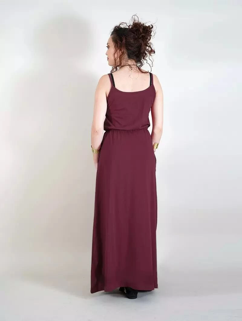 Robe Longue à Bretelles "Oromë", Bordeaux 5 Robe Longue à Bretelles "Oromë", Bordeaux – Image 5