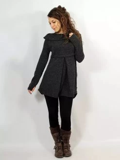 Pull Tunique "Ekantika", Gris Foncé -Magasin De Vêtements Pour Femmes p image 342236 grande