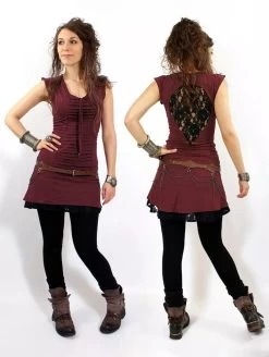 Robe "Jadeite", Rouge Foncé Noir