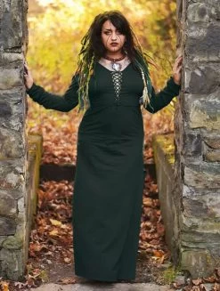 Robe Longue Fendue à Laçage "Valkyrie", Vert Canard 8 Robe Longue Fendue à Laçage "Valkyrie", Vert Canard -Magasin De Vêtements Pour Femmes p image 344344 grande