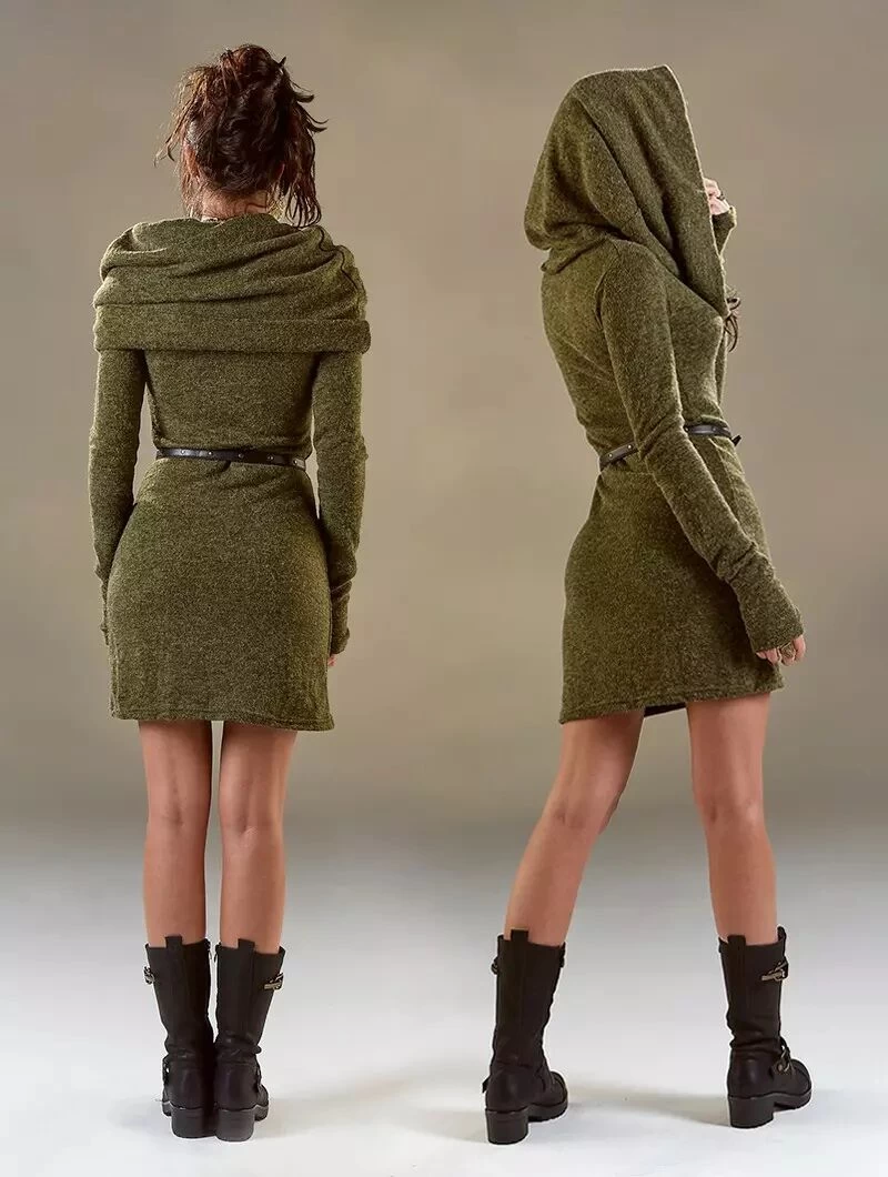 Robe Pull "Mantra", Vert Kaki 2 Robe Pull "Mantra", Vert Kaki – Image 2