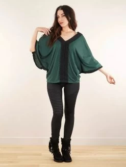 Top Poncho Réversible à Manches 3/4 "Nükäa", Bleu Pétrole -Magasin De Vêtements Pour Femmes p image 346012 grande