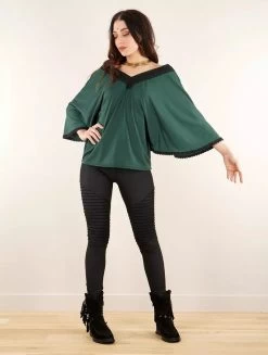 Top Poncho Réversible à Manches 3/4 "Nükäa", Bleu Pétrole -Magasin De Vêtements Pour Femmes p image 346013 grande