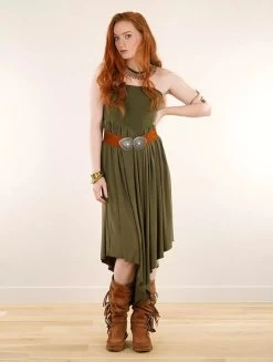 Sarouel Jupe 2en1 Robe "Shôjo", Vert Kaki -Magasin De Vêtements Pour Femmes p image 346043 grande