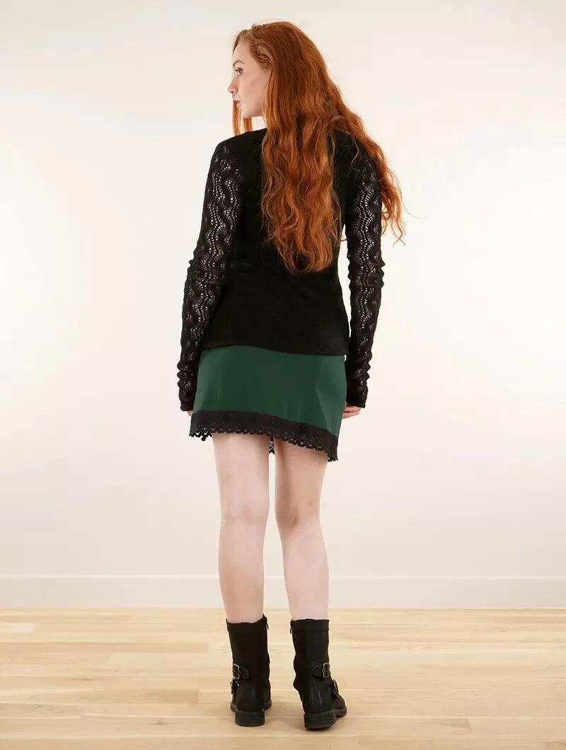 Jupe Courte Portefeuille "Lüuz", Vert Forêt 2 Jupe Courte Portefeuille "Lüuz", Vert Forêt – Image 2