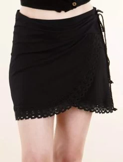 Jupe Courte Portefeuille "Lüuz", Noir