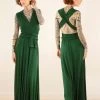 Robe Longue Infinity "Wakiza", Vert Forêt