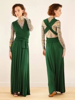Robe Longue Infinity "Wakiza", Vert Forêt