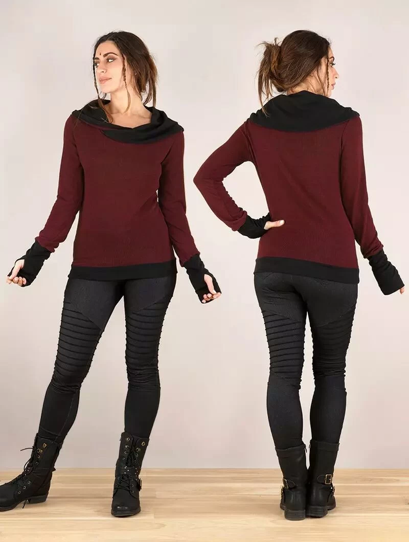 Pull "Janjira", Bordeaux Noir 4 Pull "Janjira", Bordeaux Noir – Image 4