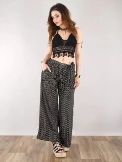 Pantalon Bouffant "Endah Dot Seigaiha", Noir -Magasin De Vêtements Pour Femmes pantalon bouffant endah dot seigaiha noir p image 330091 grande