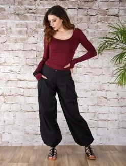 Pantalon Bouffant "Nidana", Noir -Magasin De Vêtements Pour Femmes pantalon bouffant nidana noir p image 330372 grande