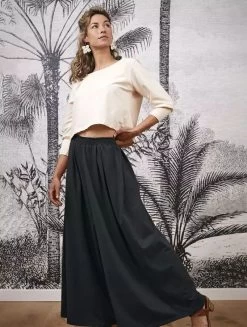 Pantalon Large évasé "Booh", Gris Anthracite