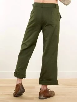 Pantalon Large évasé "Tiloh", Vert Kaki -Magasin De Vêtements Pour Femmes pantalon large evase tiloh vert kaki p image 338667 grande