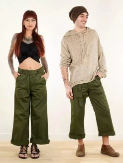 Pantalon Large évasé "Tiloh", Vert Kaki